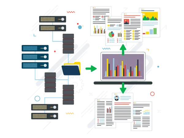 Cloud data processing  Illustration