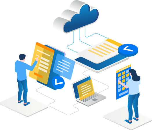 Cloud data processing  Illustration