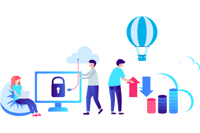 Cloud data processing  Illustration