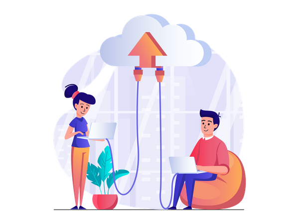 Cloud data processing  Illustration