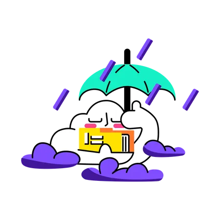 クラウドデータ保護  イラスト