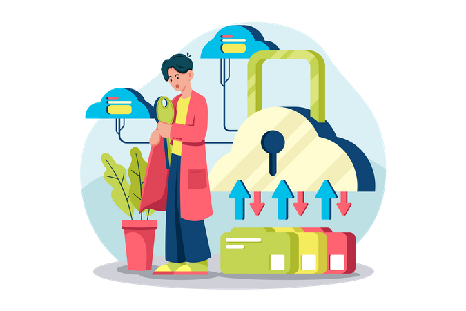 Cloud data protection  Illustration