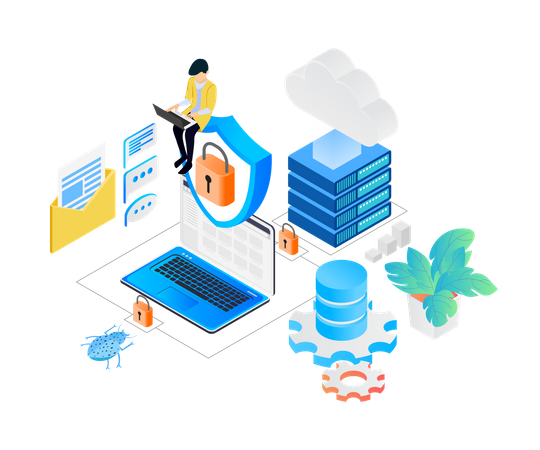 Cloud Data Security Illustration