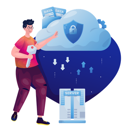 Cloud data security Illustration