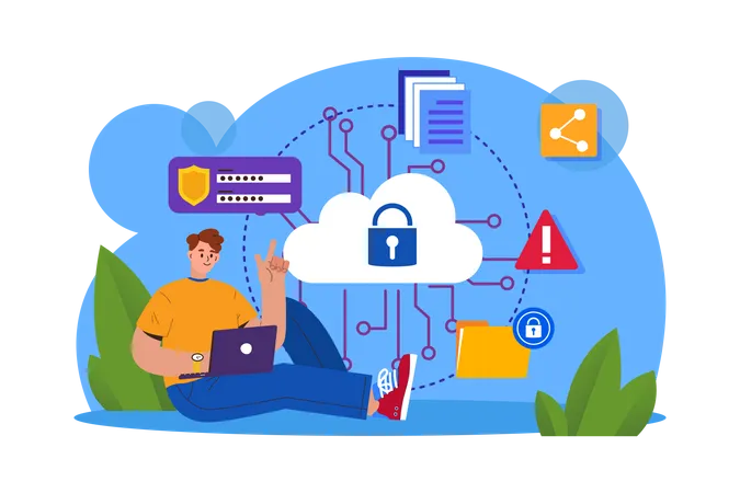 Cloud data security  Illustration
