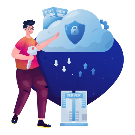 Cloud data security  Illustration