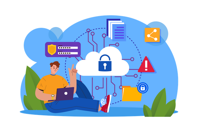 Cloud data security  Illustration