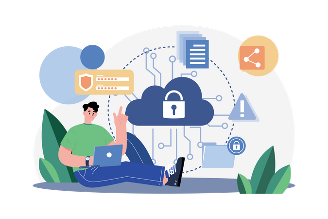 Cloud data security  Illustration