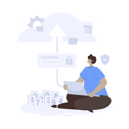 Cloud data security  Illustration