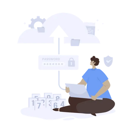 Cloud data security  Illustration