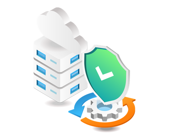 Cloud data security process  Illustration