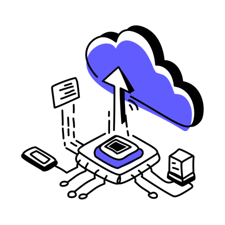 Cloud data server  Illustration