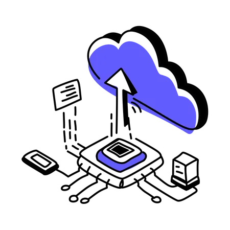 Cloud data server  Illustration