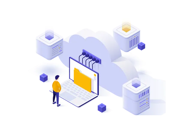 Cloud Data Server  Illustration