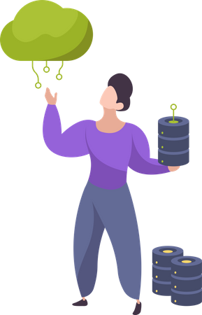 Cloud data server  Illustration