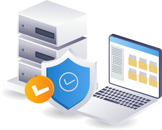 Cloud data server security  Illustration