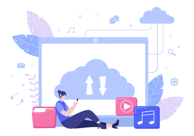 Cloud data sharing Illustration