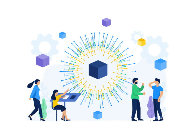 Cloud data sharing  일러스트레이션