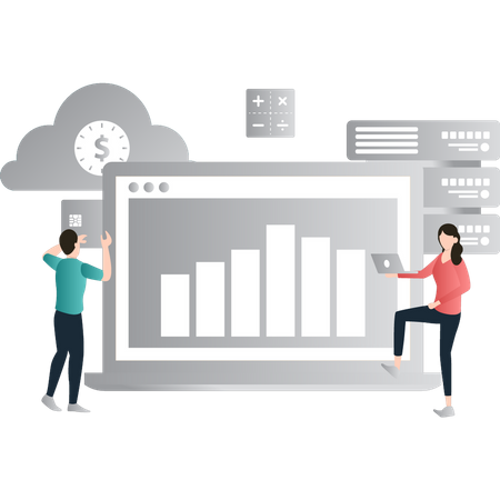 Cloud data statistics  Illustration