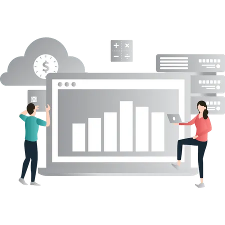 Cloud data statistics  Illustration