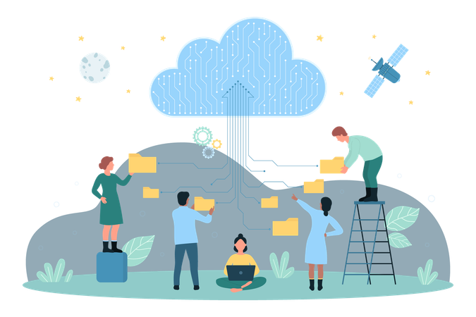Cloud data storage  Illustration