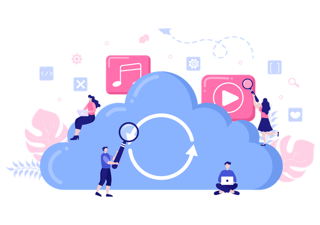 Cloud data storage Illustration