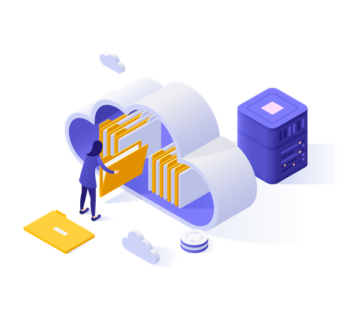 Cloud Data Storage  Illustration