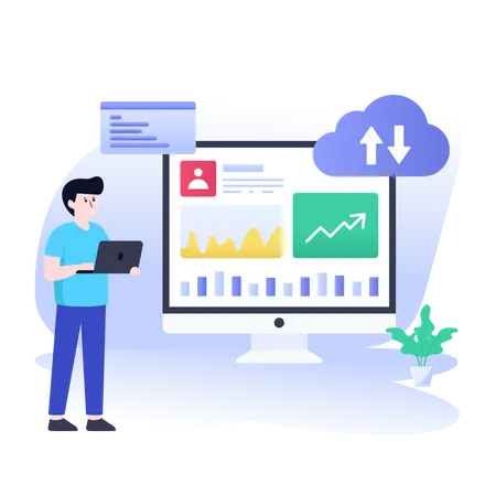 Cloud data storage  Illustration