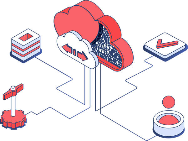 Cloud data storage  Illustration