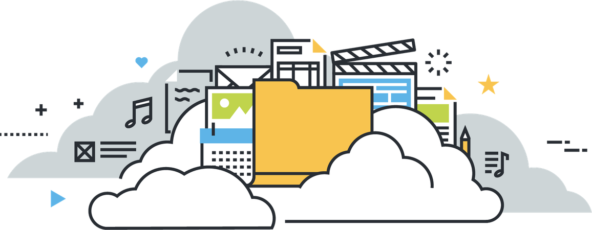 Cloud data storage  Illustration