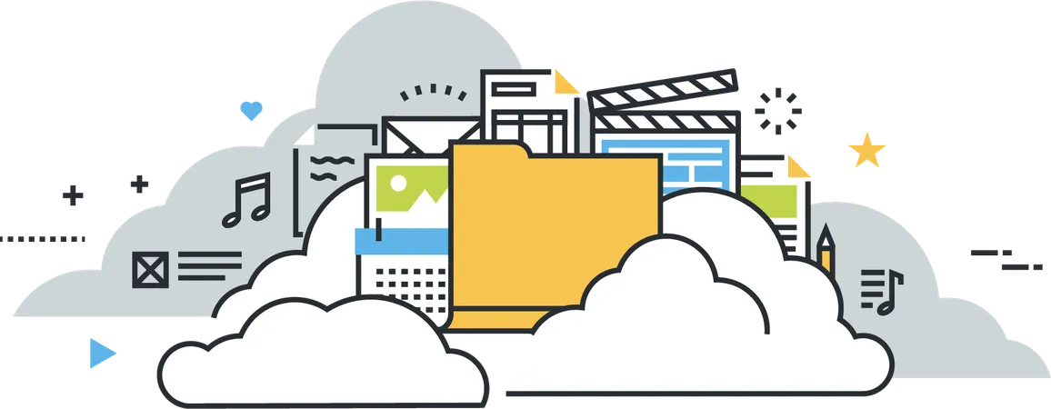 Cloud data storage  Illustration