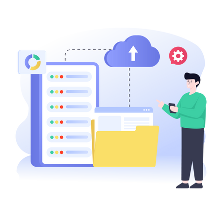 Cloud data storage  Illustration