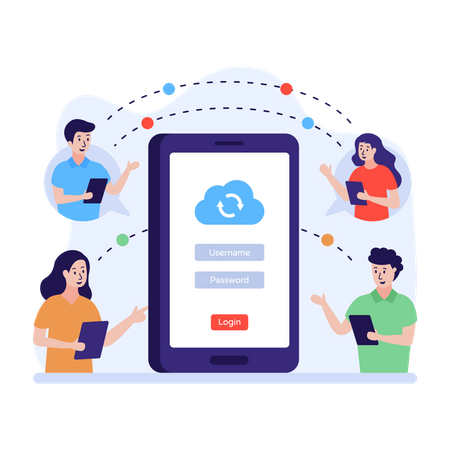 Cloud data sync  Illustration