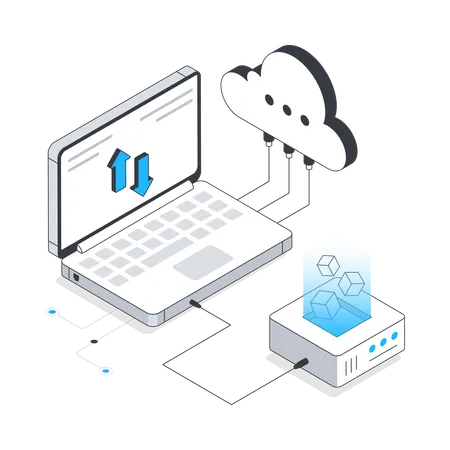 Cloud Data Transfer  Illustration