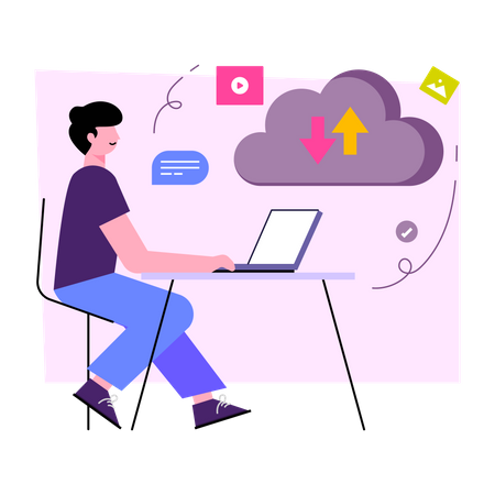 Cloud Data Transfer  Illustration