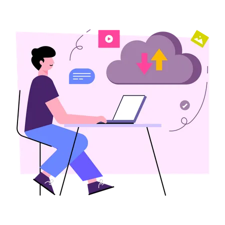 Cloud Data Transfer  Illustration