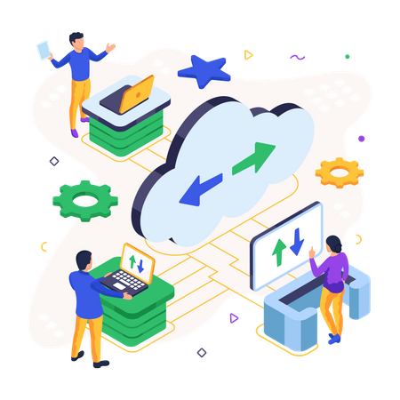 Cloud Data Transfer  Illustration