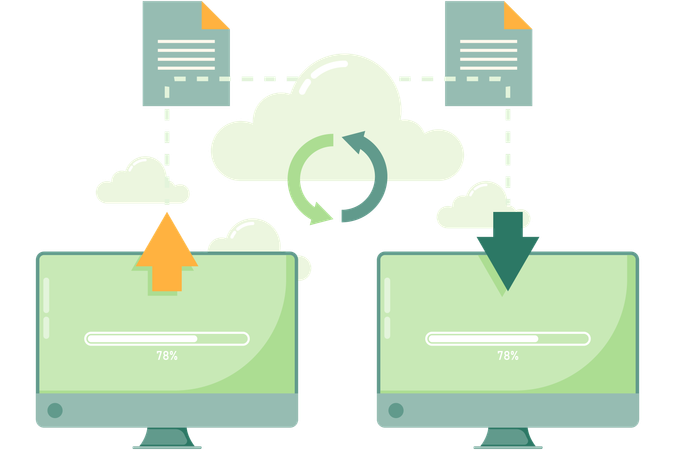 Cloud data transfer  Illustration