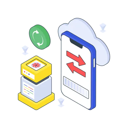 Cloud Data Transfer  Illustration