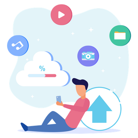 Cloud data upload  Illustration