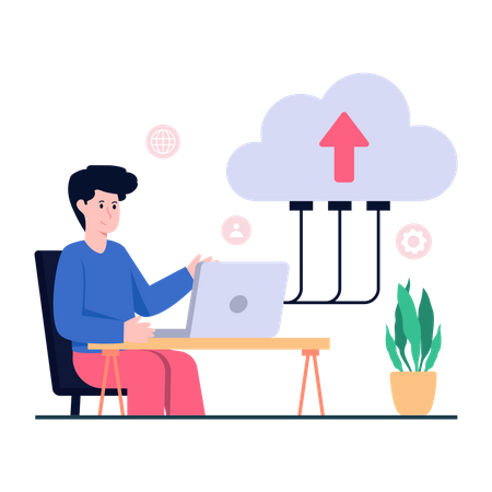 Cloud Data Upload  Illustration