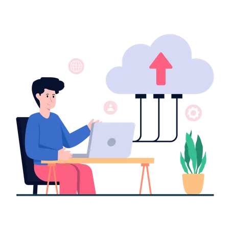 Cloud Data Upload  Illustration