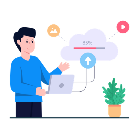 Cloud Data Upload  Illustration