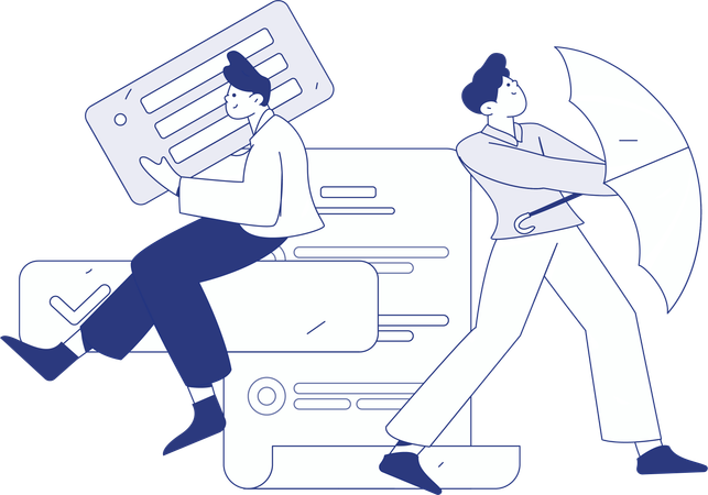 Cloud data uploaded by employee  Illustration