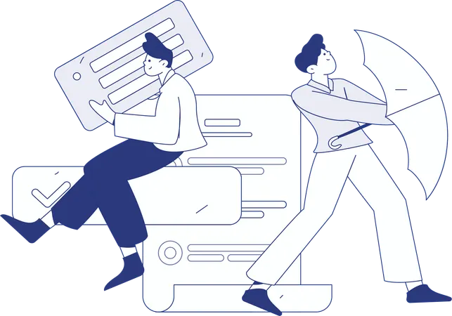 Cloud data uploaded by employee  Illustration