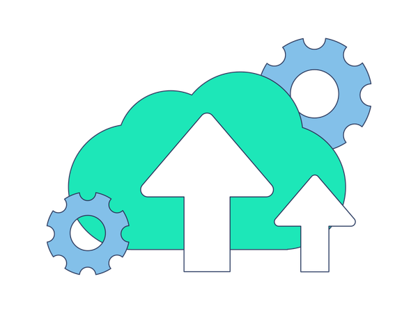 Cloud data uploaded  Illustration