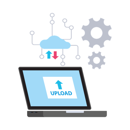 Cloud data uploading and data management  Illustration