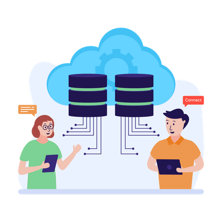 Cloud database Illustration