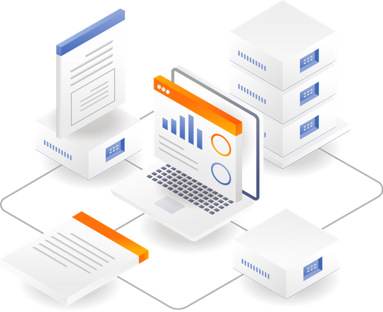 Cloud database analysis  Illustration