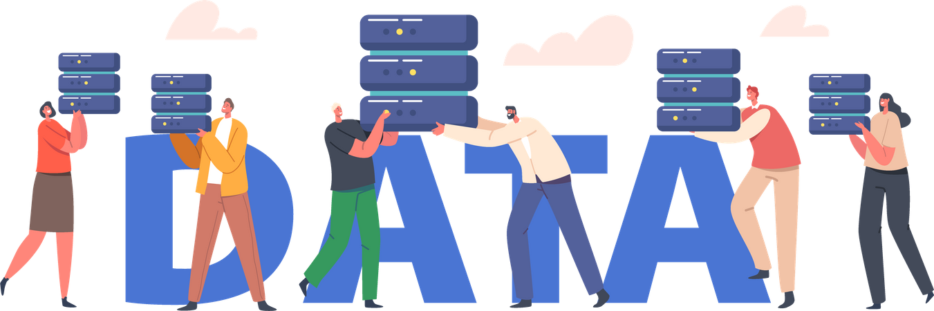 Cloud database information  Illustration